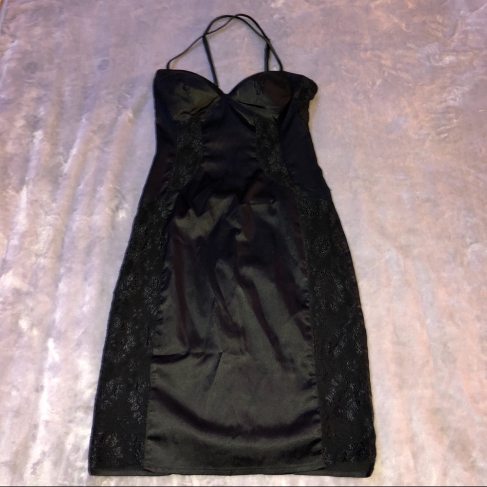 Black mini Rubber Ducky mesh on the sides dress